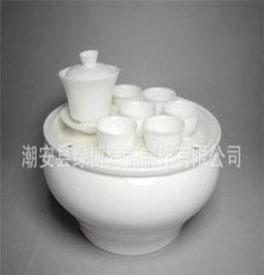 10寸纯白高身 正骨瓷茶具套装 潮州陶瓷