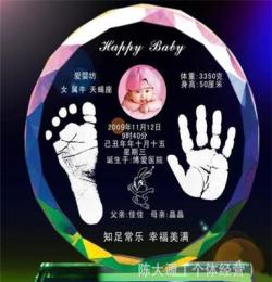 浦江生产 批发水晶太阳花婴儿纪念品 水晶手脚印 宝宝手脚印