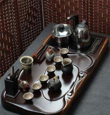 新款黑檀实木茶具套装批发 四合一电磁炉紫砂茶具 典雅家居茶具