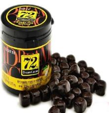 韩国进口食品批发 乐天72%纯黑进口 罐装高纯度 巧克力90g*24