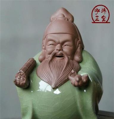 汽車擺件 茶寵 紫砂茶寵 哥窯 開片 福祿壽可養 茶具配件廠家