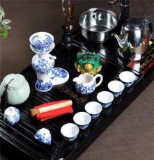 龙德堂紫砂茶具套装 抽水电磁炉茶盘茶具 带专利 实木茶盘