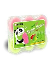 雅米熊猫优酪果冻 芒果 青柠檬+草莓 青苹果+荔枝 布丁 批发 480g