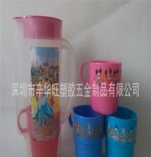 厂家供应4+1套装杯 彩色印刷杯子 创意套杯 环保杯 塑料套杯