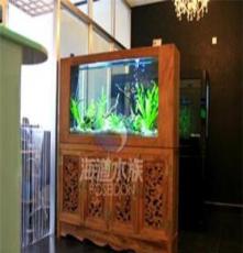 厂家直销设计简约时尚的玻璃鱼缸水族 花梨木雕刻水族箱