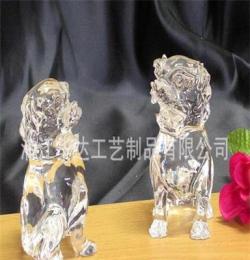 定做水晶礼品 水晶动物 水晶狮子雕刻 高档工艺礼品盒