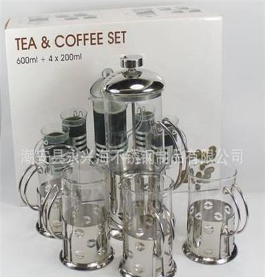 海连天茶具套装 玻璃杯咖啡杯 玻璃茶具三件/五件/七件套