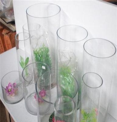 直筒系列 银光玻璃 加厚玻璃鱼缸/花瓶 圆缸
