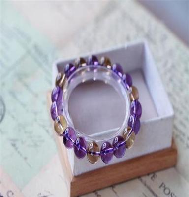 纯天然紫水晶手链 紫黄晶手链 给您最诚挚的爱情