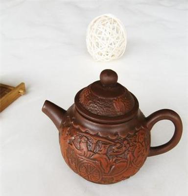 供应茶壶 浮雕紫砂壶 德化陶瓷功夫茶具茶壶
