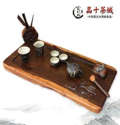 热卖黑檀仙桃陪岁陶瓷茶具 创意配件 黑檀木茶盘套装