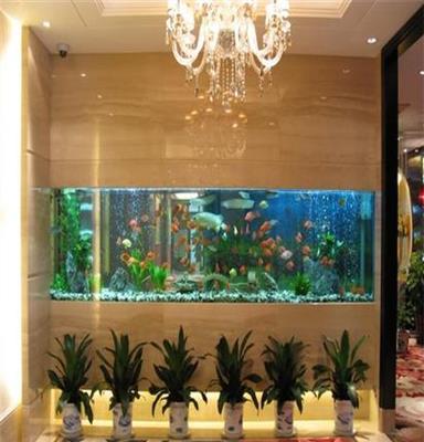 广州办公楼鱼缸订做隔断式屏风鱼缸造景设计