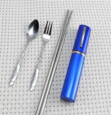 超低价 便携不锈钢餐具3三件套 韩式餐具 筷子 勺 小礼品 餐具
