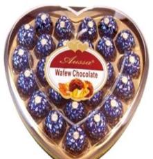 厂家生产批发24粒心形彩色巧克力礼品年货喜庆糖果休闲零食品