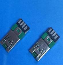 Micro USB 7P公头 OPPO 7P插头焊线式 绿胶