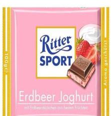 德國進口 Ritter Sport 瑞特運動巧克力 草莓酸奶（100g）