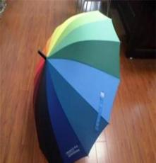 厂家直销供应16K自动EVA弯柄彩虹伞直杆伞