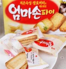 韩国休闲食品批发 乐天妈妈手派127g 16盒/箱饼干
