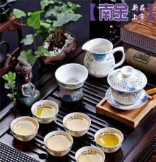 新品上市功夫茶具镂空茶具玲珑茶具茶具批发半边花潮州茶具