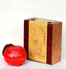 古典 皮质茶叶包装盒 一鹭莲升礼盒 通用茶叶 木盒包装批发 厂家