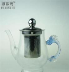 耐热不锈钢滤芯龙把玻璃茶壶 滤芯茶壶 厂家批发