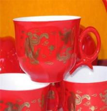 高档陶瓷茶具 骨瓷 中国红7头 茶具套装 景德镇陶瓷 红茶陶瓷茶具