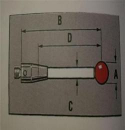 三坐标测头,红宝石球测针,M2碳化钨测杆A-5003-0037测杆