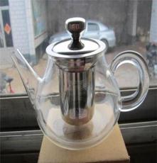 600毫升玻璃茶壶，高硼硅玻璃不锈钢漏壶,玻璃水壶套装