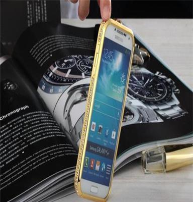 新款三星9500手机壳 金属镶钻边框 三星S4 边框手机壳水钻保护套