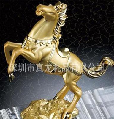 標配高檔禮品盒K9材質(zhì)水晶工藝品合金馬到成功辦公文具擺件