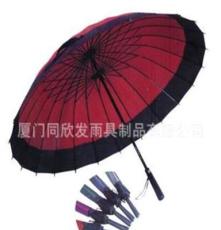 雨伞厂供应 新款直骨手动防风24K伞，时尚，防紫外线