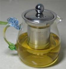 YA05耐高温玻璃品茶壶不锈钢茶漏彩把茶具批发品牌包装盒河间茶具