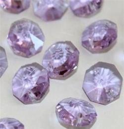 厂家直销 14MM彩色水晶紫八角珠 灯饰配件 珠帘珠 饰品珠