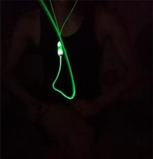 PL线夜光荧光耳塞 随音乐发光线控耳机 电脑手机线控通用运动耳机