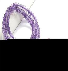 天然紫晶 紫水晶手链批发 108粒紫水晶佛珠手链 巴西水晶批发