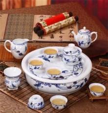 雅玉景德镇手工制作青花玲珑陶瓷茶具 壶茶杯带托盘过滤功夫茶