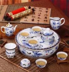 五彩鲢鱼景德镇陶瓷茶具套装 大茶托过滤手工盖碗 茶杯高白瓷青花