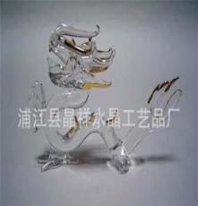 龙年礼品 水晶拉丝动物 12生肖 可定制各种尺寸 水晶工艺品摆件