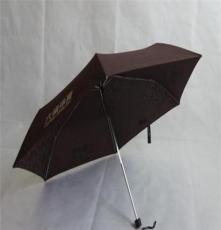 深圳厂家定制三折晴雨伞，礼品伞咖啡色六福珠宝广告伞