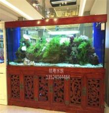 供应厂家直销2016新款实木雕花生态景观玻璃鱼缸