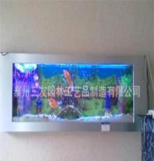专业鱼缸 壁挂式生态鱼缸 生态壁画 免换水水族箱 拉丝鱼缸
