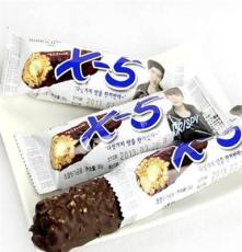 韩国进口食品批发宝瑞淇三进X5巧克力棒 x-5果仁夹心巧克力 36g