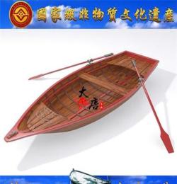 手工制作木船 4米红色一头尖木船 欧式木船厂家-大唐木业