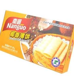 海南特產(chǎn) 80g南國椰香薄餅 內(nèi)含獨(dú)立小包裝 一箱24盒 香酥餅干