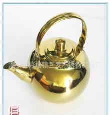 厂家直销品质保障 镀金工艺玲珑壶 不锈钢无磁水壶 带漏网茶壶