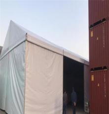 铝合金仓储篷房 中小型仓储篷房 10米跨度4米边高 集装箱旁