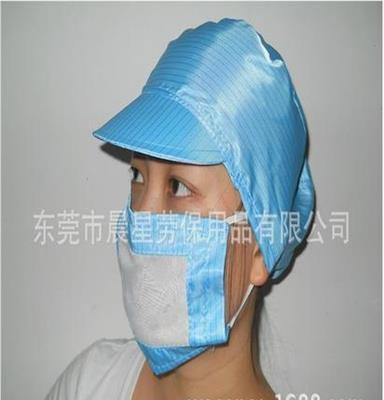 蓝色防静电条纹橡筋口罩，无尘口罩。厂家供应