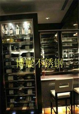 专业加工不锈钢酒架酒柜镀黑钛古铜钛金定制不锈钢玻璃酒架酒柜-佛山市最新供应