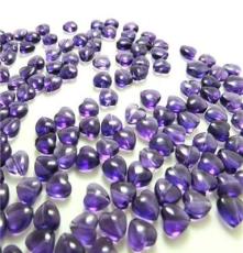 工厂直销巴西天然石头紫水晶桃心形8MM散珠半成品批发DIY手链配件
