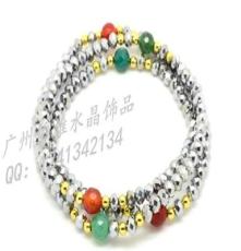 水晶多圈手链 环绕手链 镀银水晶 广州工厂直销 欢迎订单